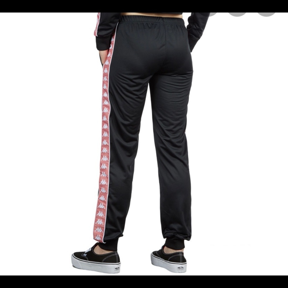 Kappa Pink & Black Track Pants 222 banda - Picture 2 of 4